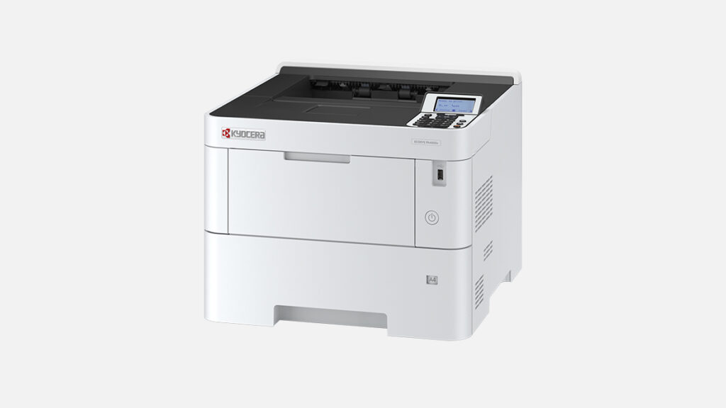 A picture of a KYOCERA ECOSYS PA4500x with one paper tray.