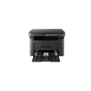 A KYOCERA MA2000w black and white multi-function printer with the paper tray pulled out.
