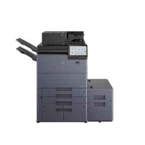 Kyocera TASKalfa MZ7500ci color multifunction printer with touchscreen control panel and high-capacity paper trays